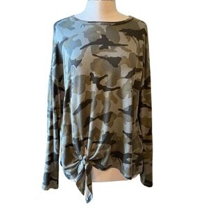 COMO VINTAGE Camo Lightweight Sweater Size XXL Tie Waist